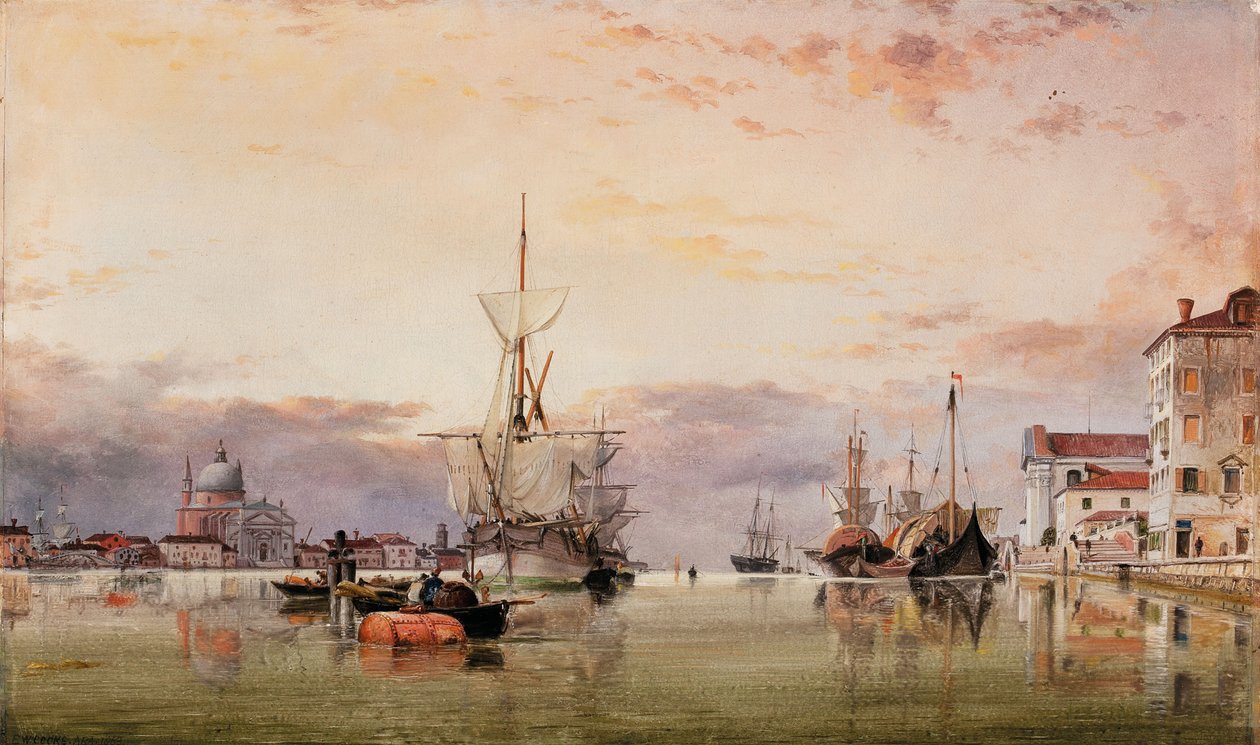 Canale della Giudecca ve Redentore Ötesi, 1863 by Edward William Cooke