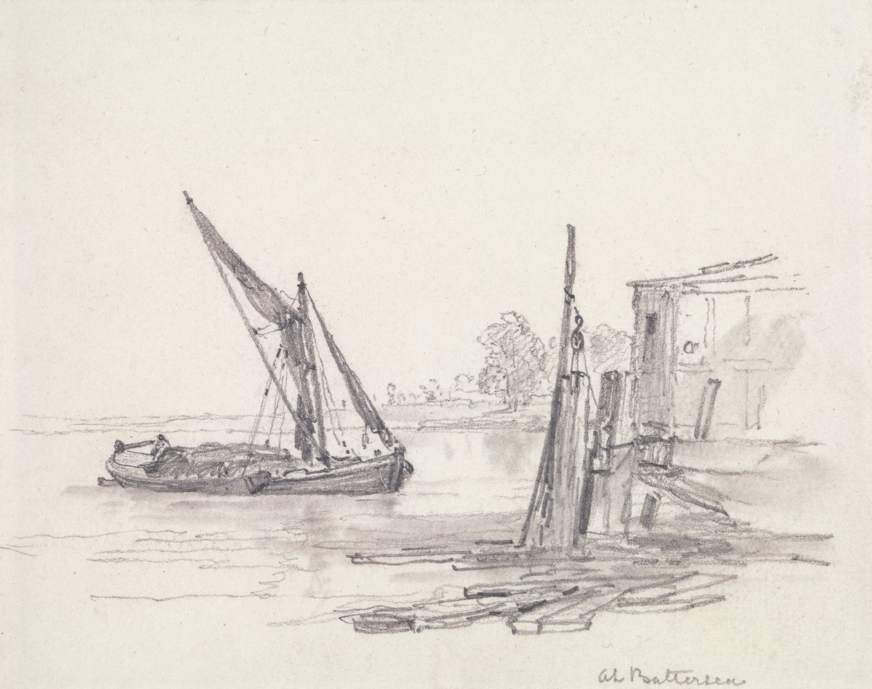 Battersea'daki Thames Nehri üzerinde görüntüle by Edward William Cooke