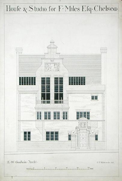 F. Miles Esq, Chelsea için Ev ve Stüdyo, C.P. Edwards (ayrıca bkz. 176482-485) by Edward William after Godwin