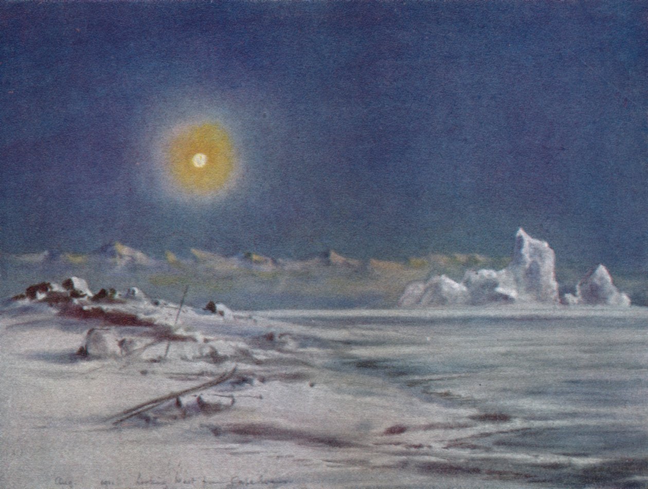 Cape Evans'tan Batıya Bakış, 1911, 1913 by Charles Edward Wilson