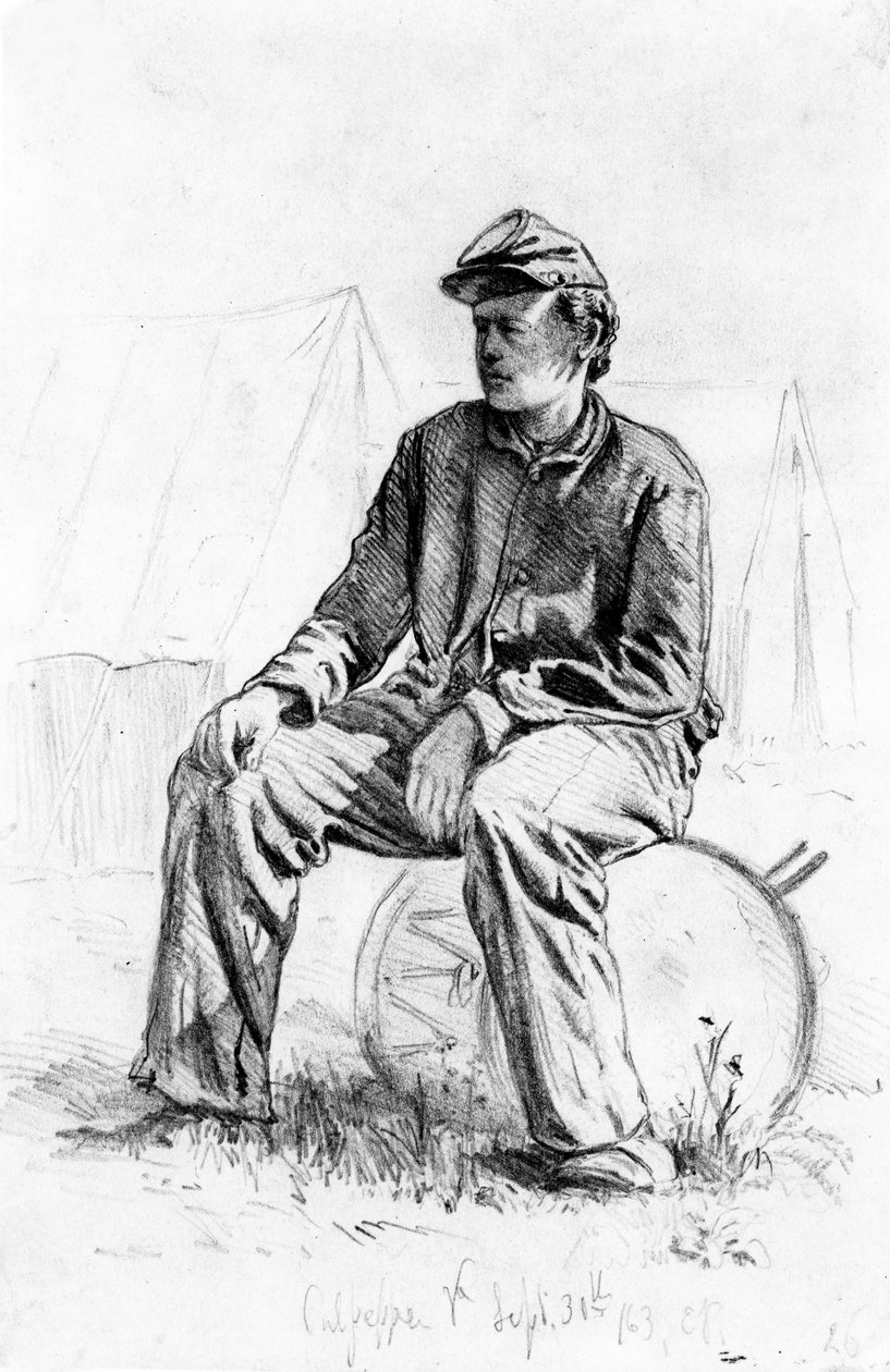 İç Savaş Sırasında Dinlenen Davulcu Çocuk by Edwin Austin Forbes