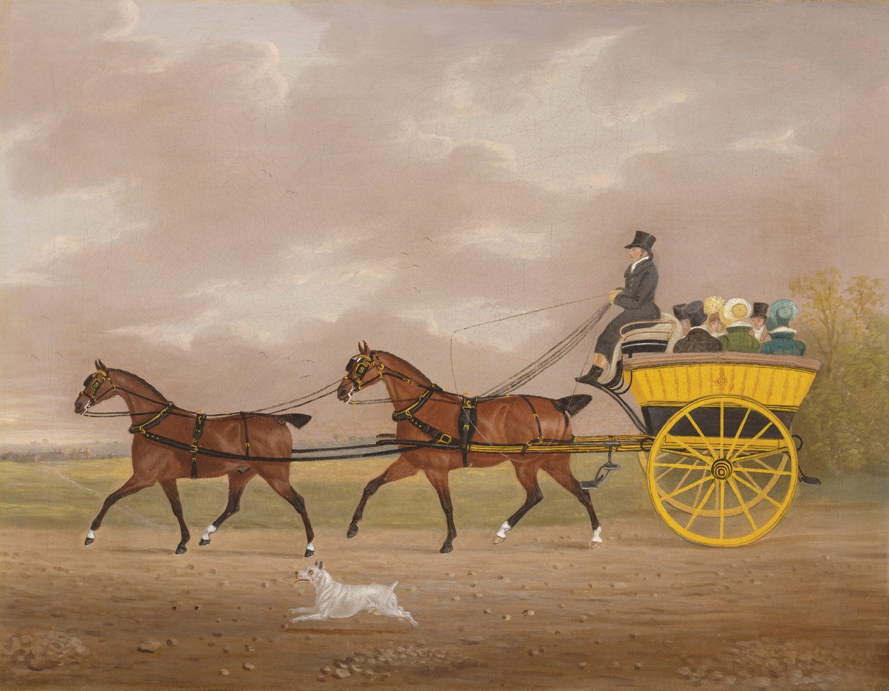 Bir Jaunting Arabasına Tandem süren bir beyefendi by Edwin W. Cooper