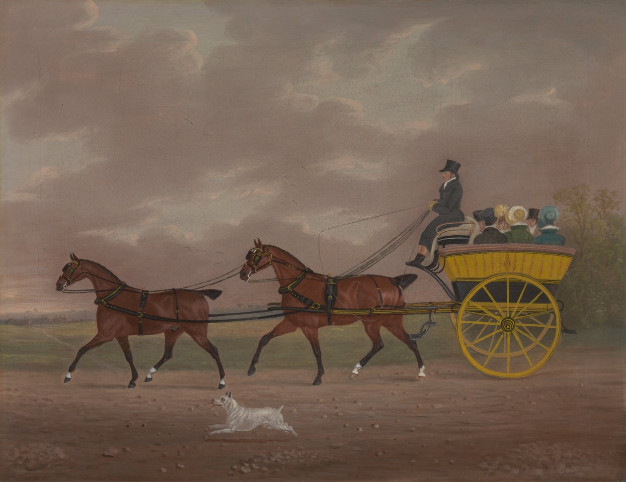 Bir Jaunting Arabasına Tandem Süren Bir Beyefendi by Edwin W. Cooper