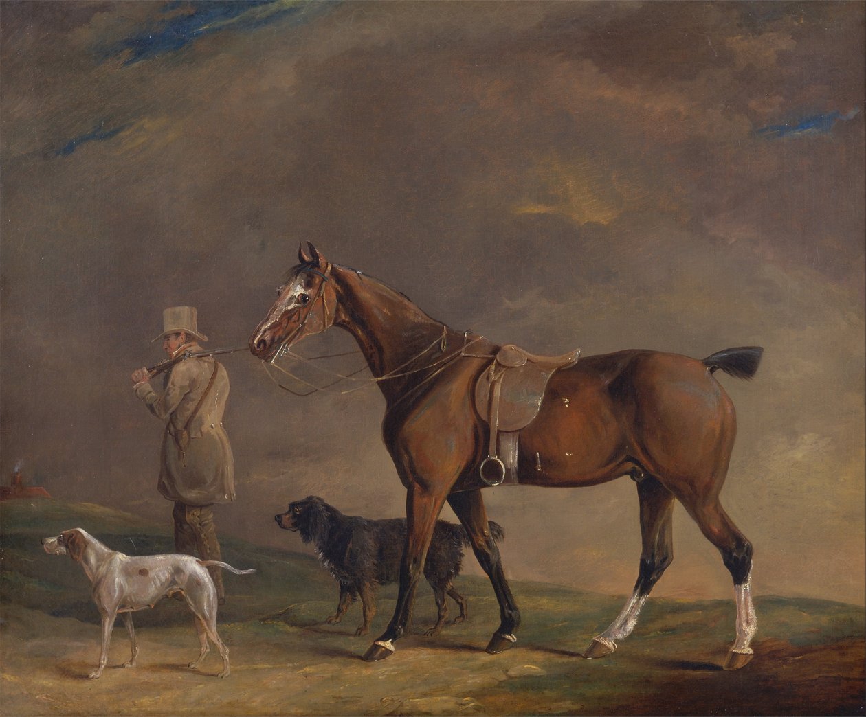 Pony ve Silah Köpekleri Vuran Bir Sporcu by Edwin W. Cooper