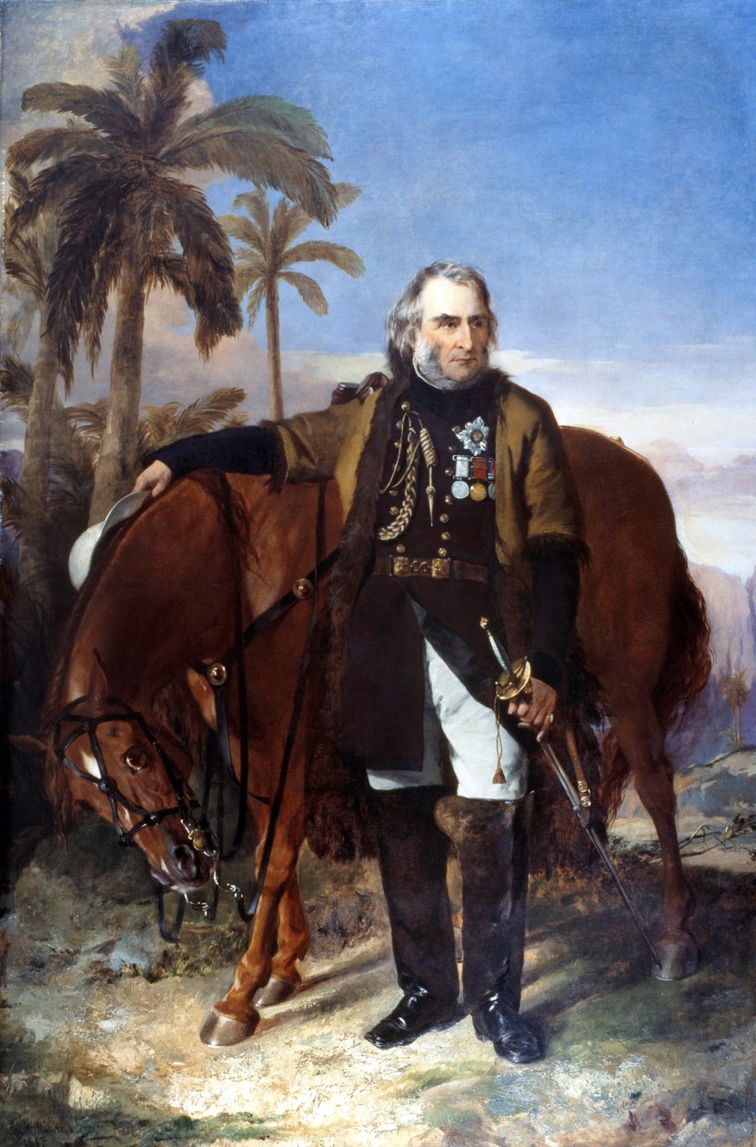 Korgeneral Sir Charles Napier ve Arap şarjörü Red Rover, 1853 by Edwin Williams