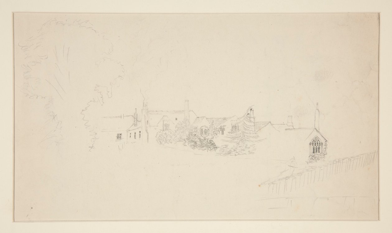 Mimari çalışma (rekto); Süs çizimleri (verso) by Edwin Austin Abbey