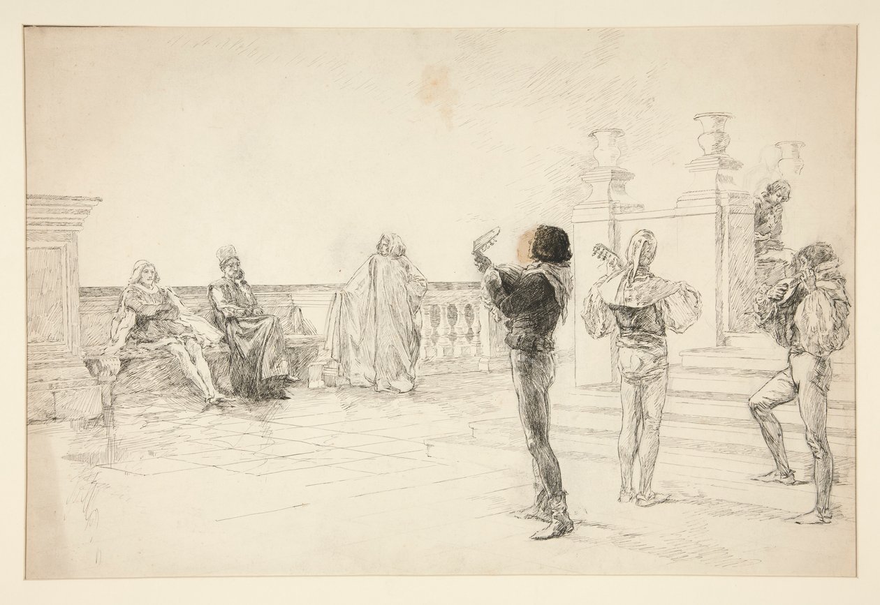 Balthazar şarkı söylüyor: by Edwin Austin Abbey
