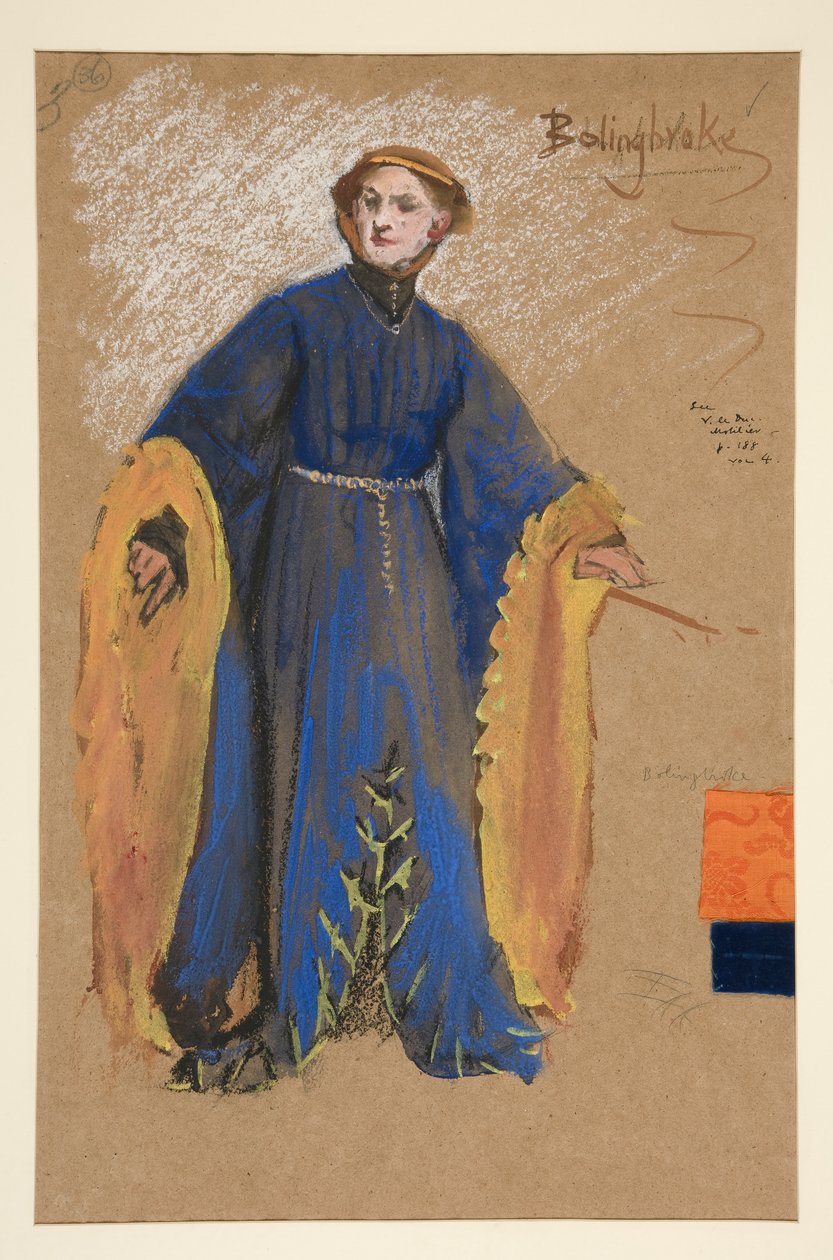 Bolingbroke, Kral II. Richard için kostüm çizimi by Edwin Austin Abbey