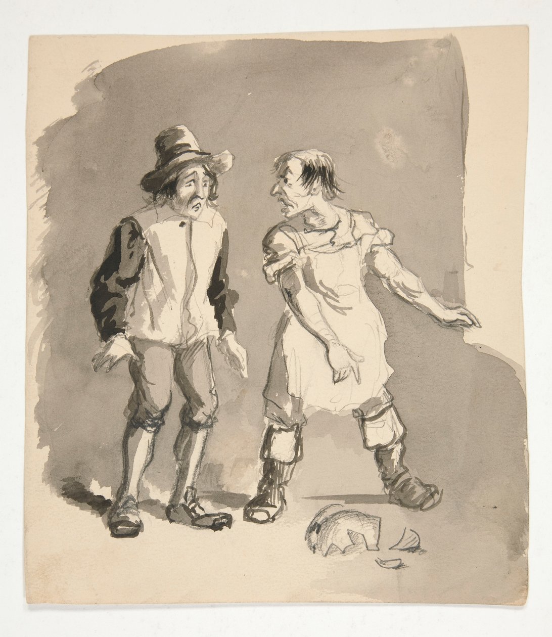 İki adam ve kırık pot çizgi film by Edwin Austin Abbey