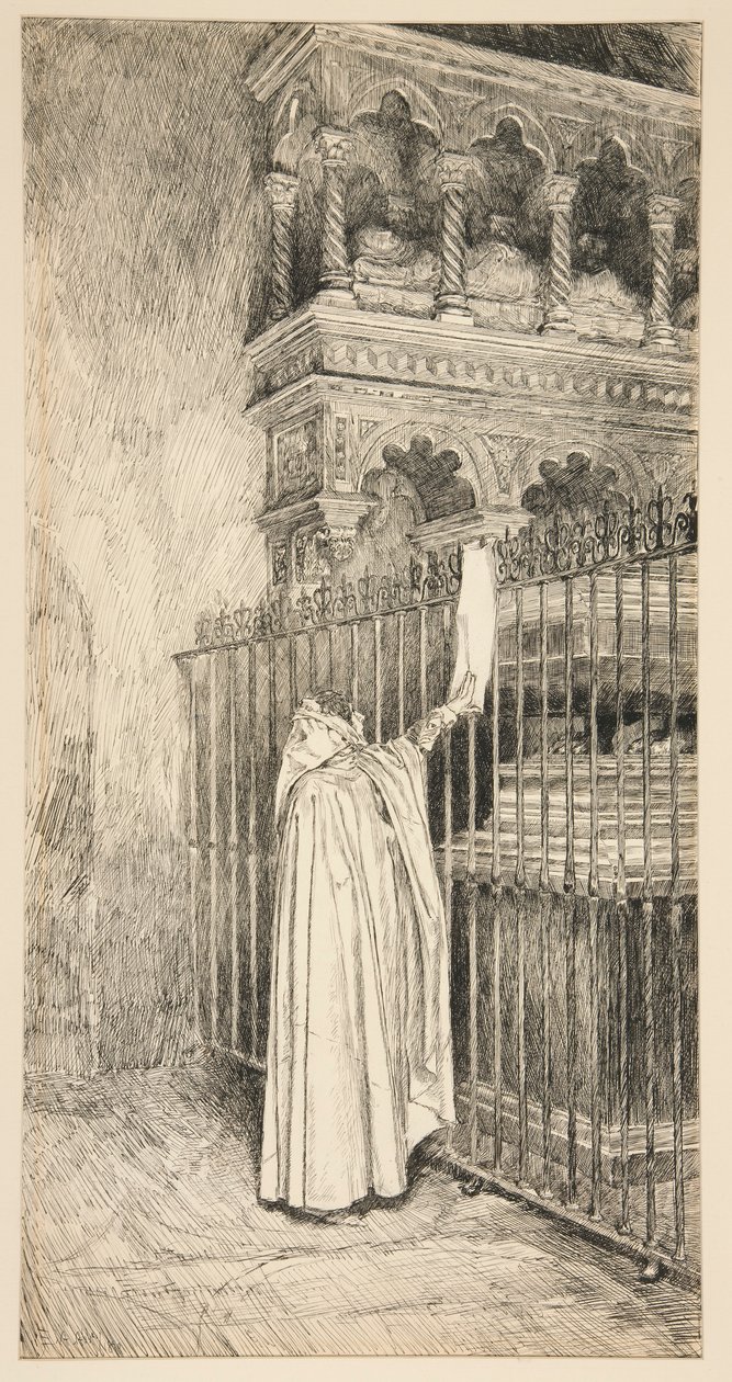 Claudio (bir tomardan okur): by Edwin Austin Abbey