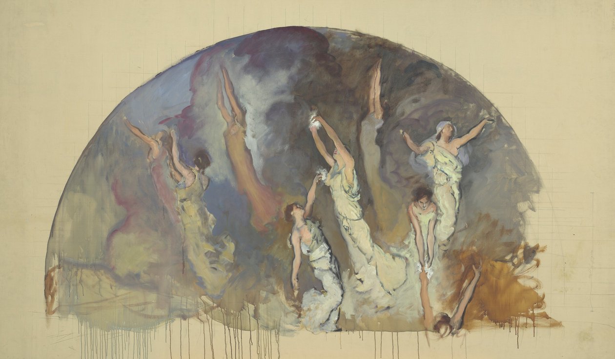 The Spirit of Light, Rotunda, Pennsylvania Eyaleti Meclis Binası, Harrisburg için Kompozisyon Çalışması by Edwin Austin Abbey