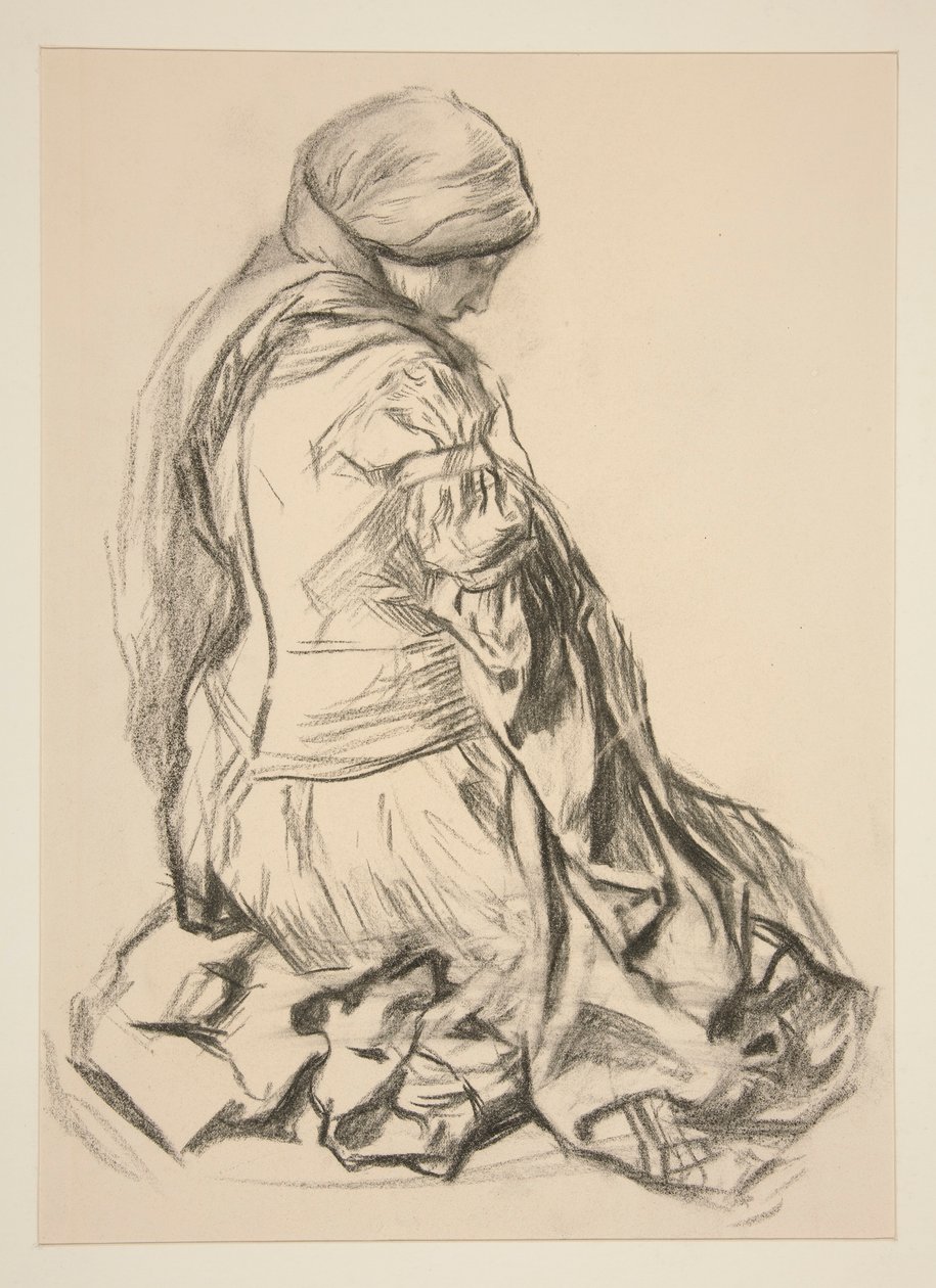 için perdelik çalışma by Edwin Austin Abbey