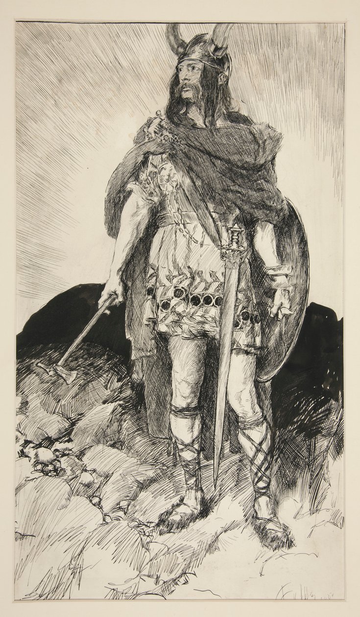 Edgar Armed - Perde V, Sahne III, Kral Lear by Edwin Austin Abbey