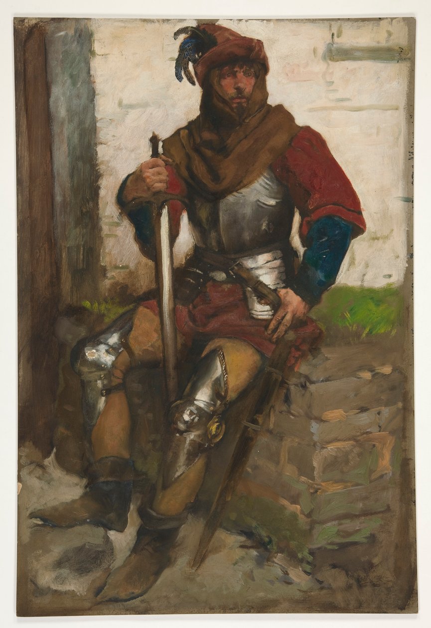 Bir Şövalyenin Figür Çalışması by Edwin Austin Abbey