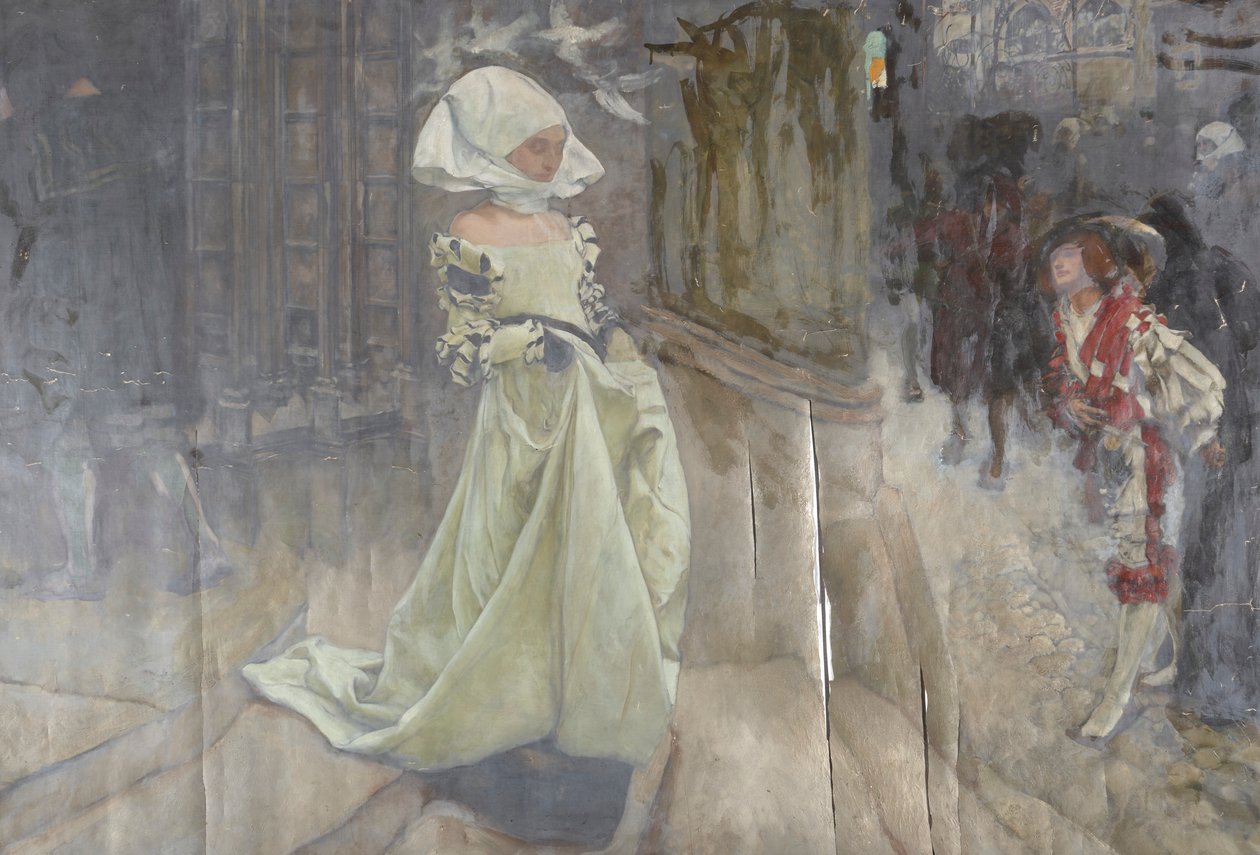 Şekil Çalışması, muhtemelen Margaret ve Faust için by Edwin Austin Abbey