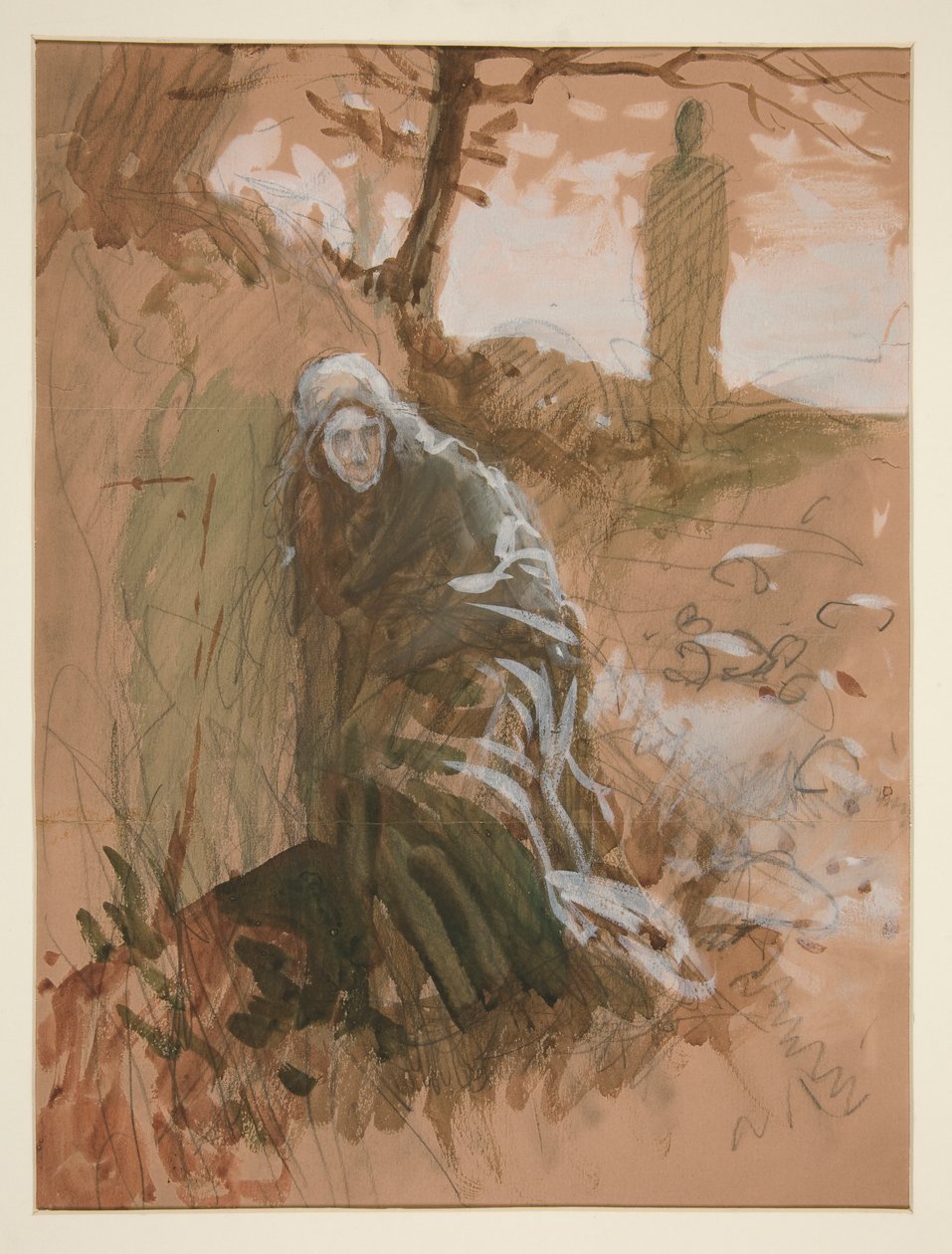 Ormanda şekil - tanımlanamayan resim by Edwin Austin Abbey
