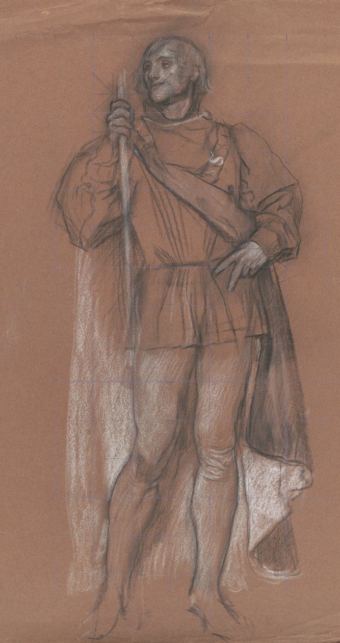 Royal Exchange için şekil çalışması by Edwin Austin Abbey