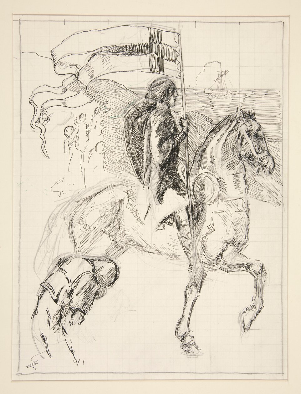 Galahad Ayrılıyor, Kutsal Kâse Arayışı için çalışma (1901