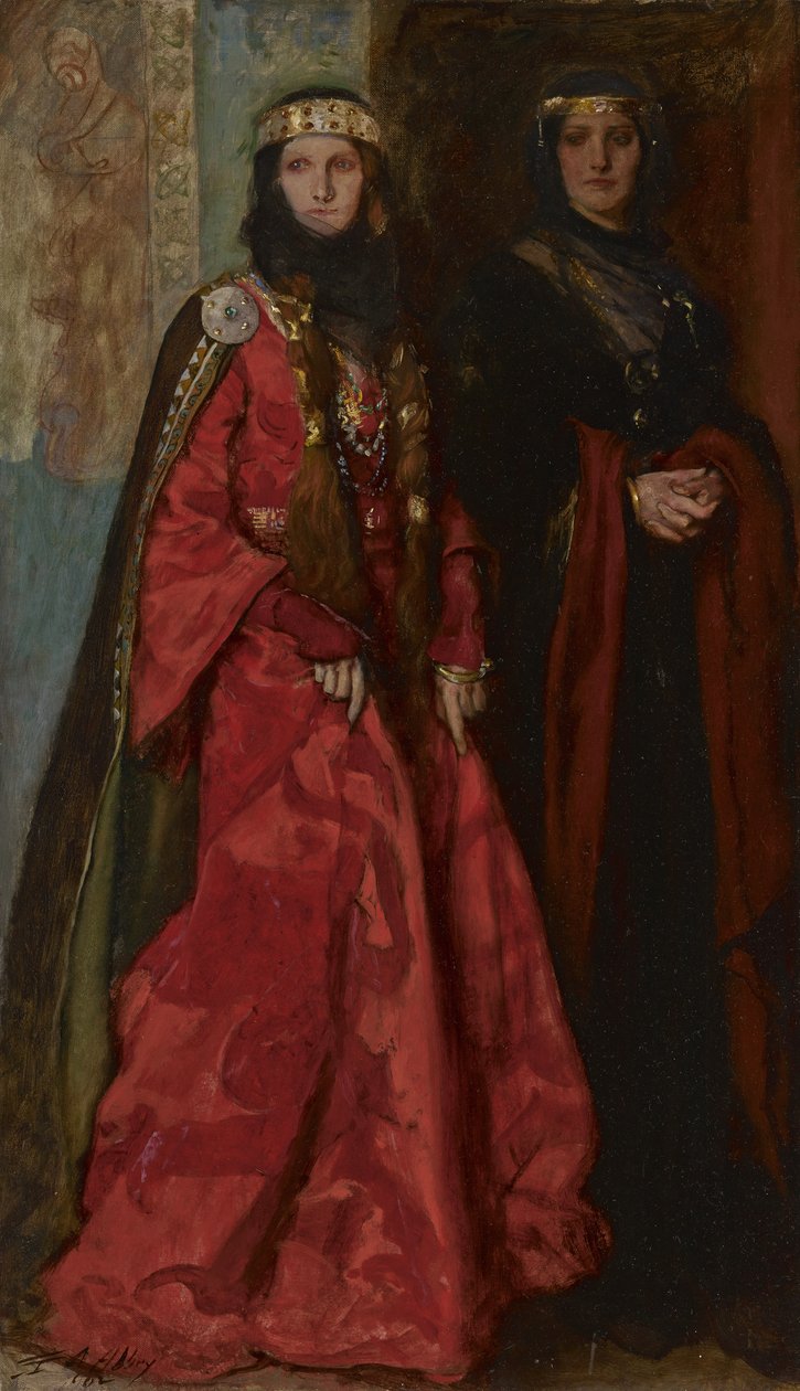 Goneril ve Regan, Kral Lear Yasası I Sahne I, 1902 by Edwin Austin Abbey