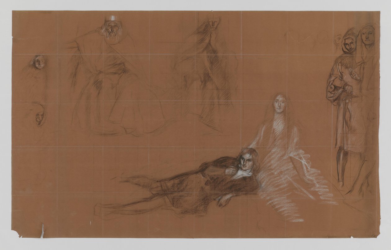 Hamlet - resim için karikatürler. 2. Perde, 2. Sahne by Edwin Austin Abbey