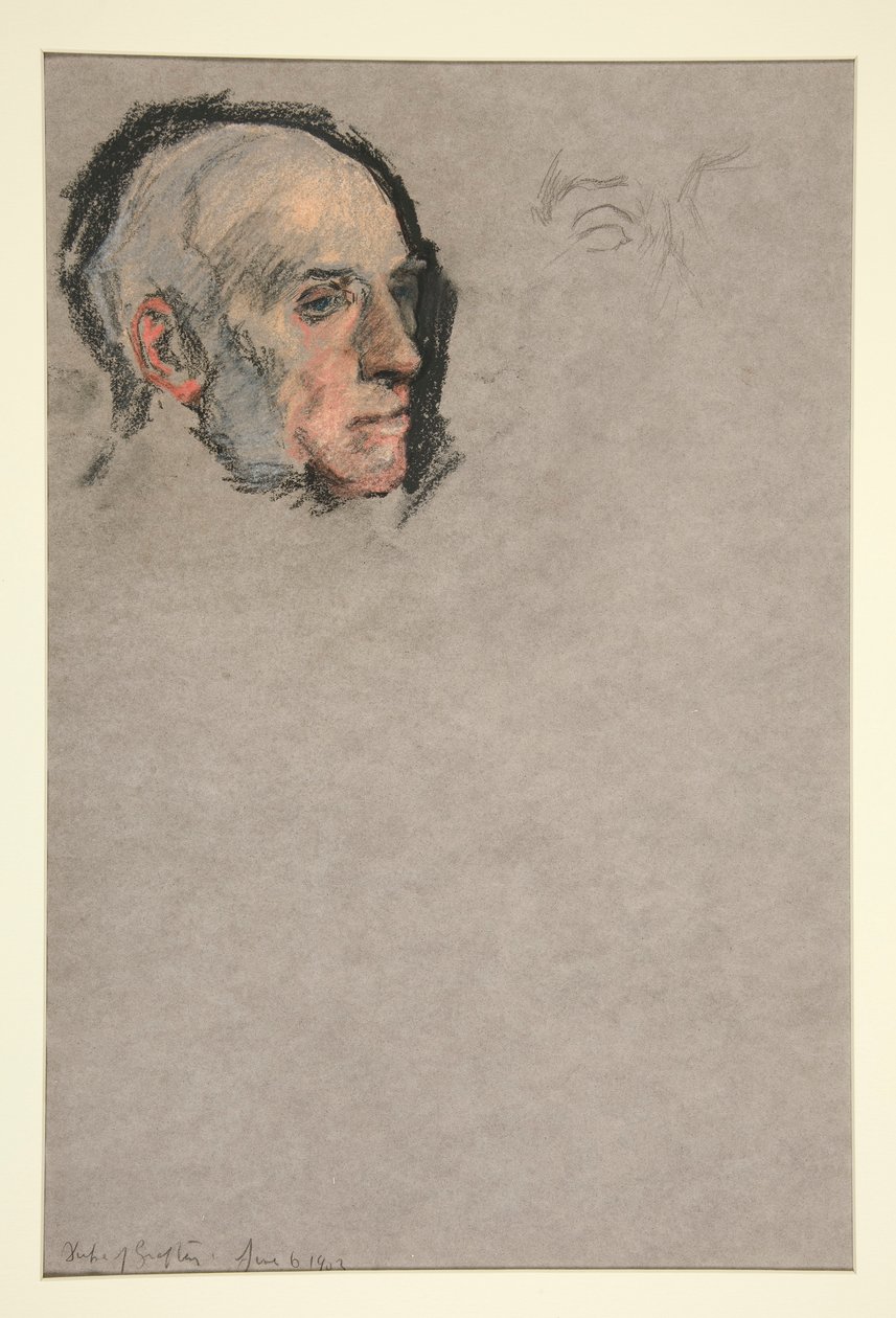 Bir adamın başı, Edward VII portresinin taç giyme töreni by Edwin Austin Abbey