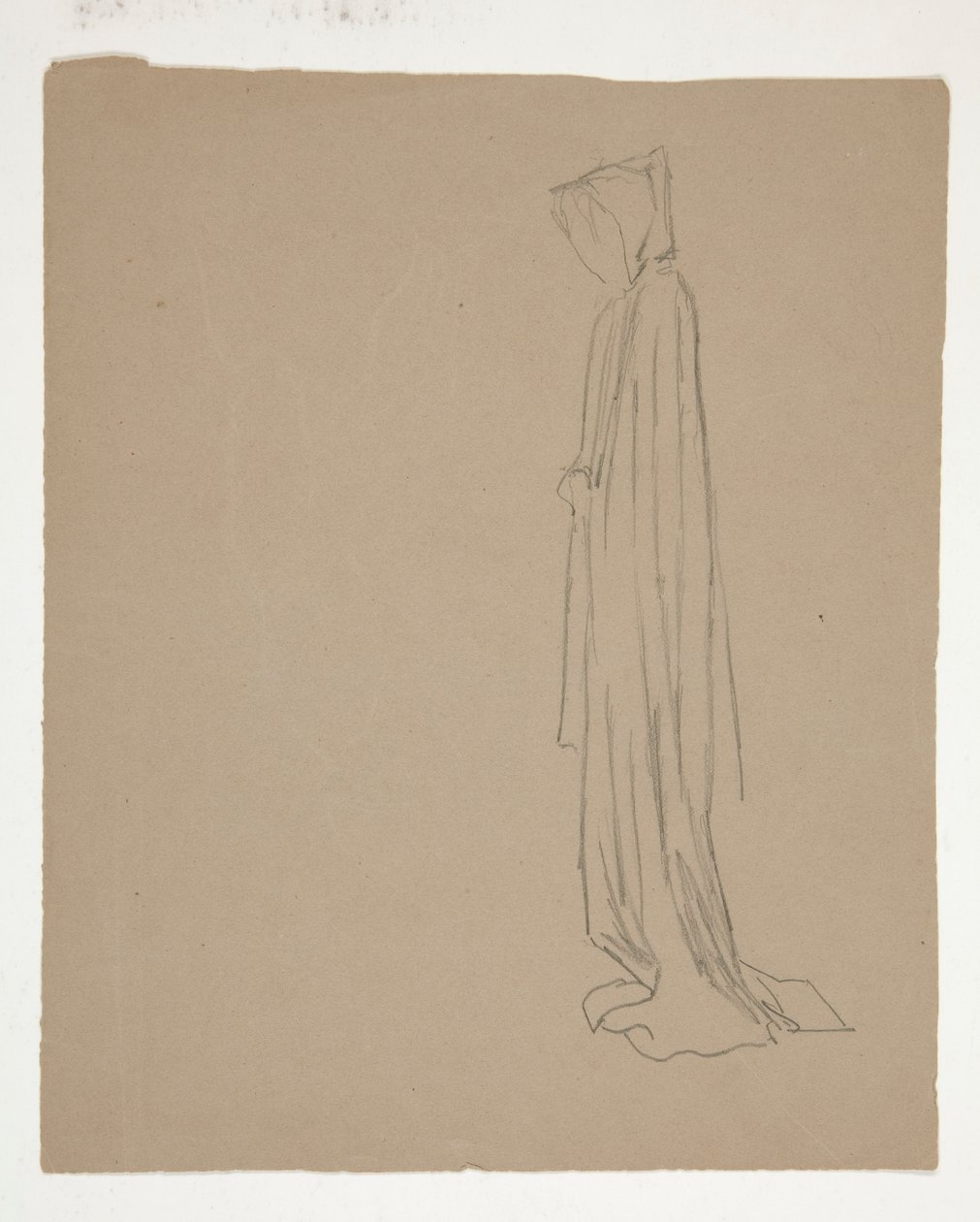 Kapşonlu Figür (rekto); Erkek Figürü Çalışması (verso) by Edwin Austin Abbey