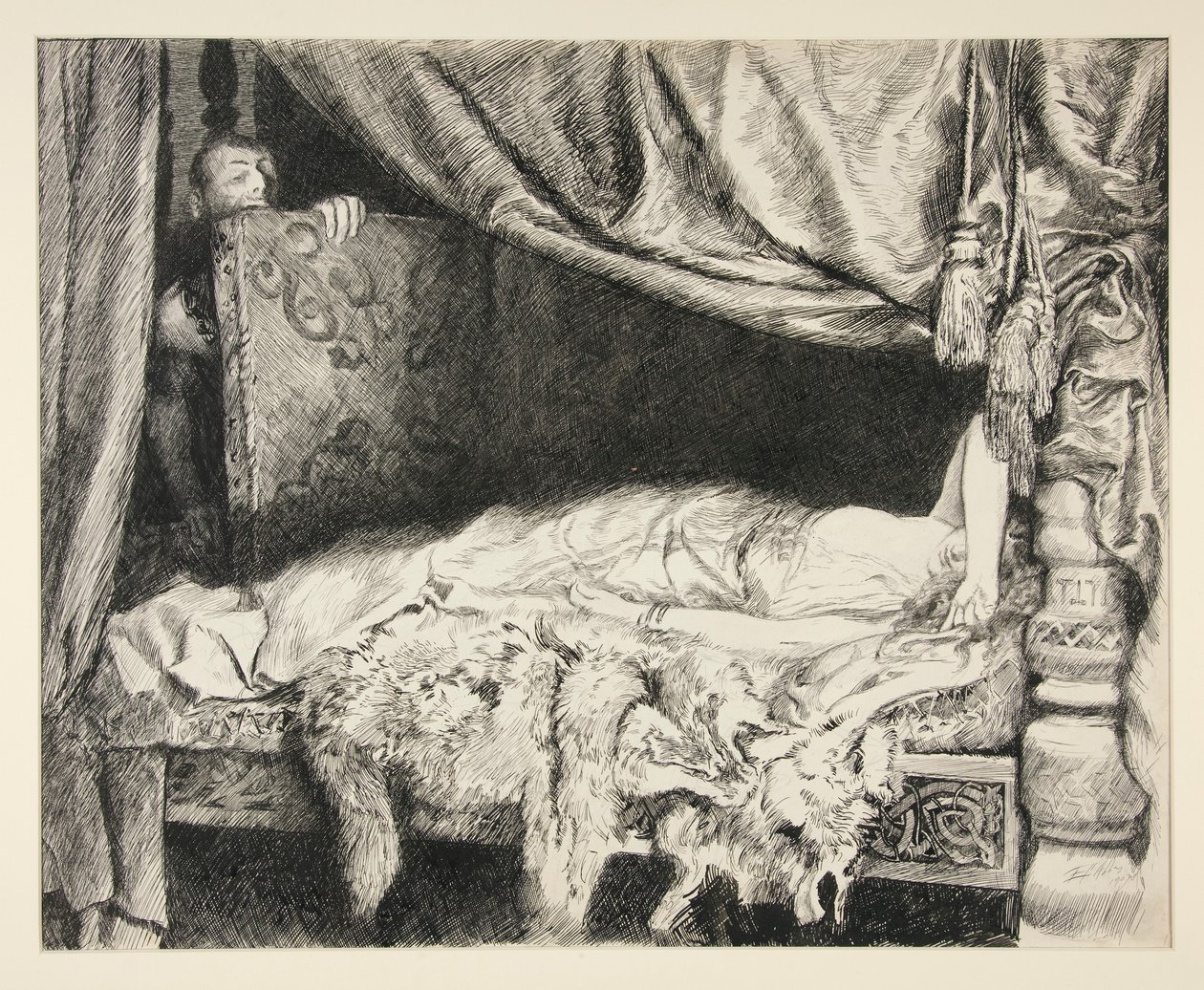 Iachimo Gövdeden Çalıyor - II. Perde, II. Sahne, Cymbeline by Edwin Austin Abbey
