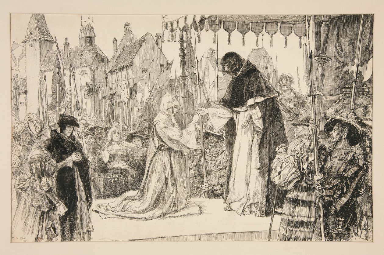 Isabella ve Dük - Perde V, Sahne I, Ölçü Ölçüsü by Edwin Austin Abbey
