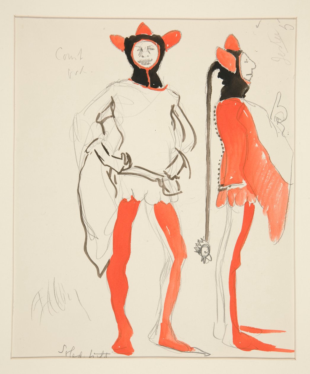 Soytarılar, Henry Irving için kostüm çizimi by Edwin Austin Abbey