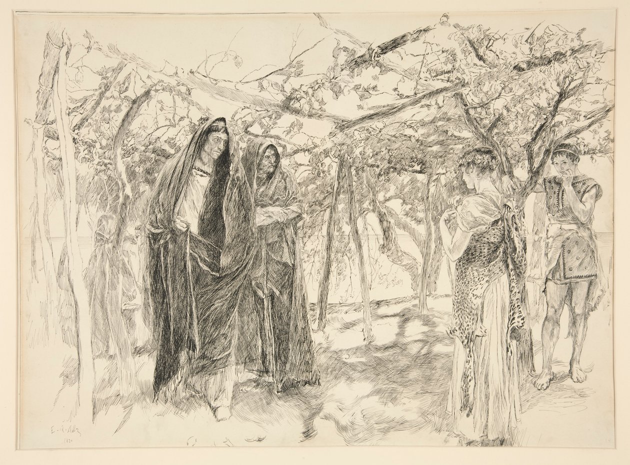 Polixenes ve Perdita - Perde IV, Sahne III, Kış by Edwin Austin Abbey