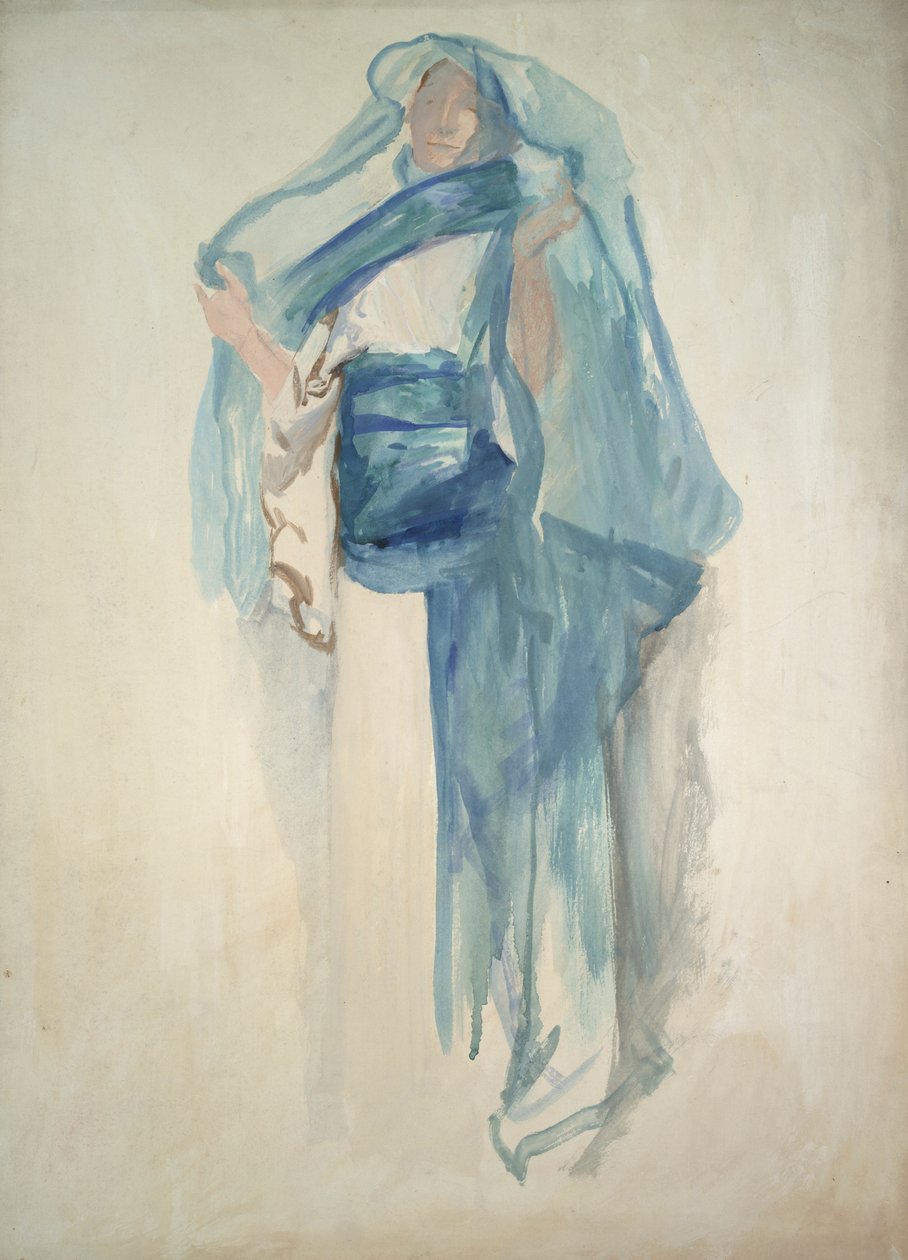 Tutsak erdemlerden biri için olası çalışma, by Edwin Austin Abbey