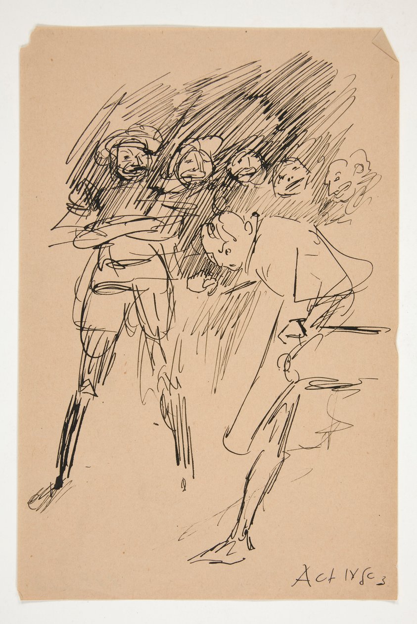 Act IV, Scene III, All için ön taslak by Edwin Austin Abbey