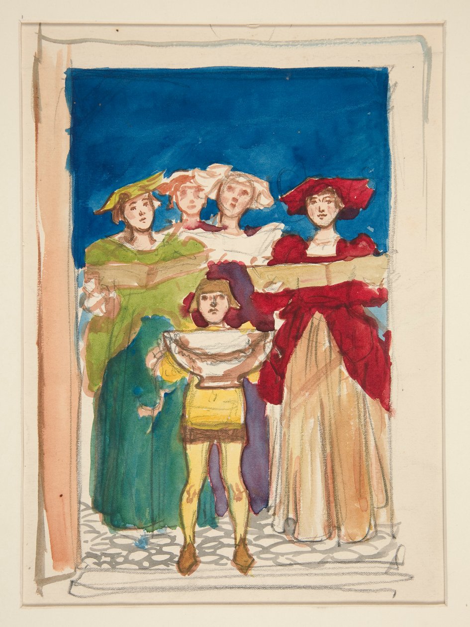 Noel Kartı için Kroki by Edwin Austin Abbey