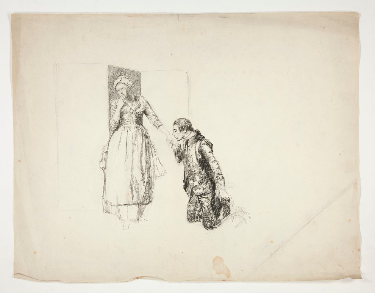 Oliver Goldsmith için eskiz by Edwin Austin Abbey
