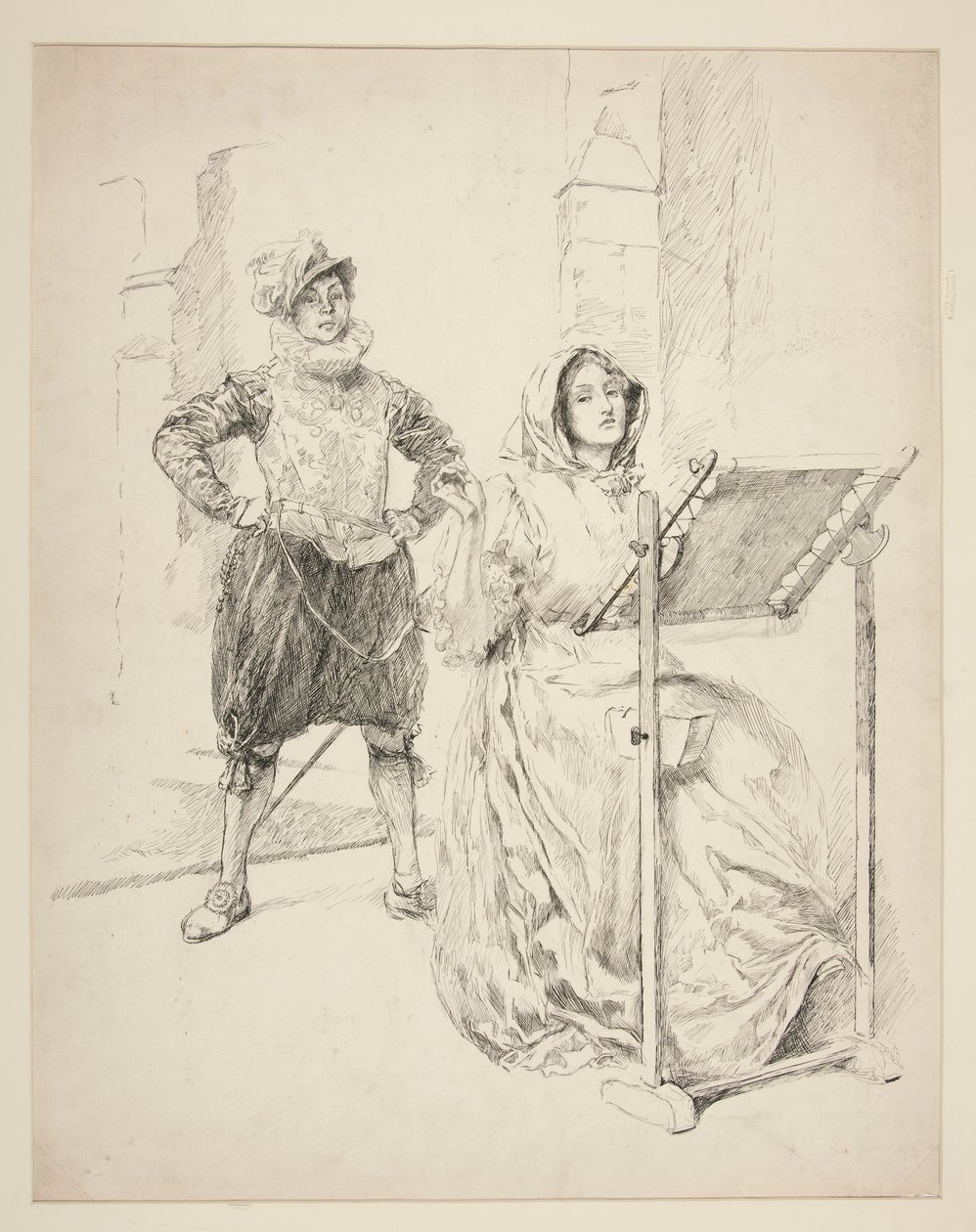 Nergis Şarkısı için Taslak by Edwin Austin Abbey