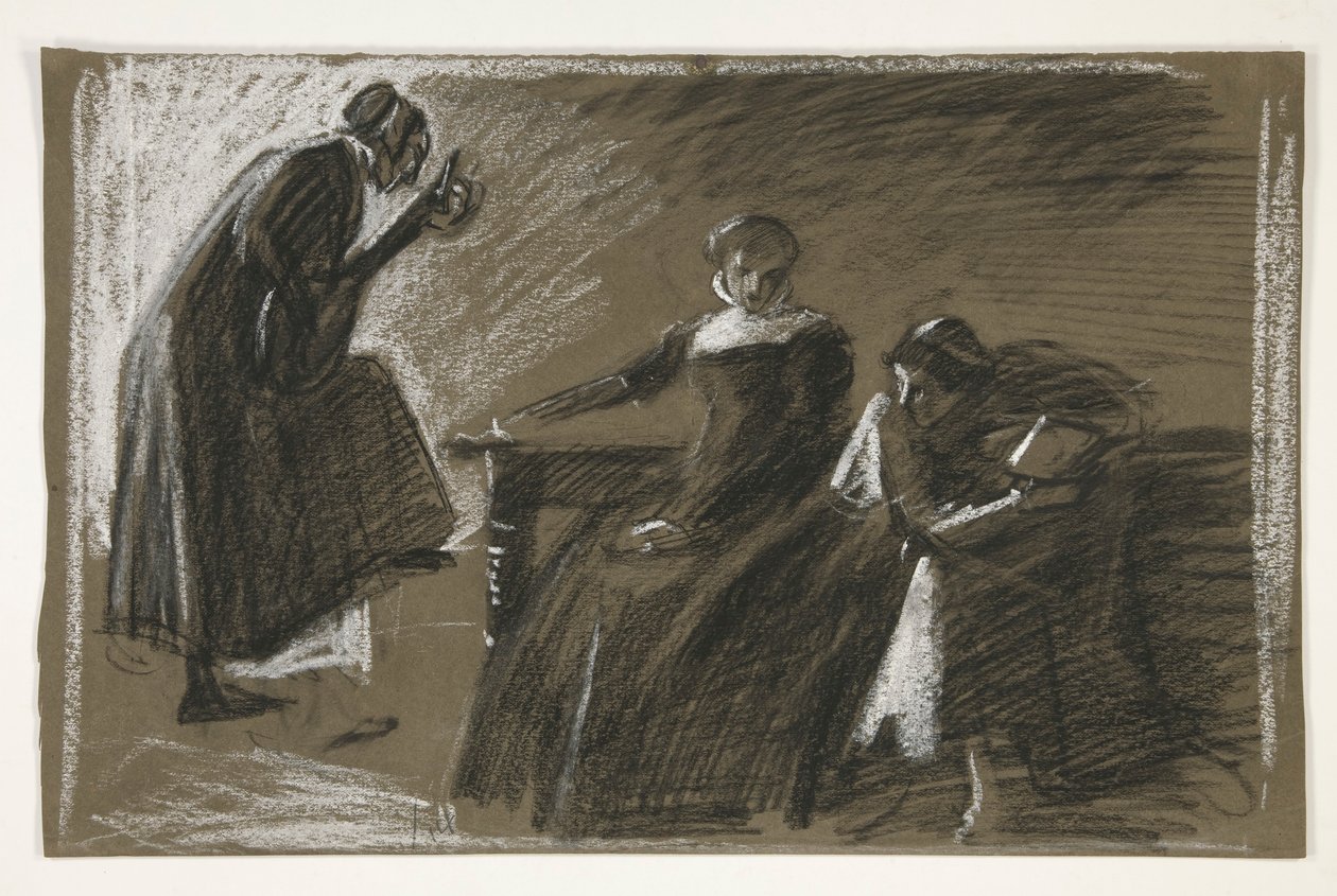 Tanımlanamayan bir Shakespeare oyunu için taslak by Edwin Austin Abbey