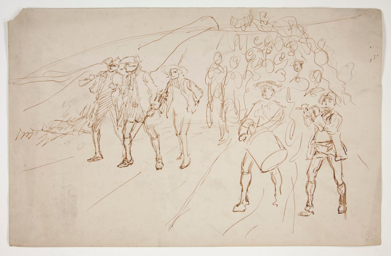 Devrimci Savaş birliklerinin taslağı, yürüyen by Edwin Austin Abbey