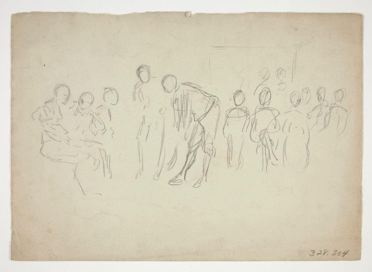 Bir kalabalığın taslağını - tanımlanamayan illüstrasyon by Edwin Austin Abbey
