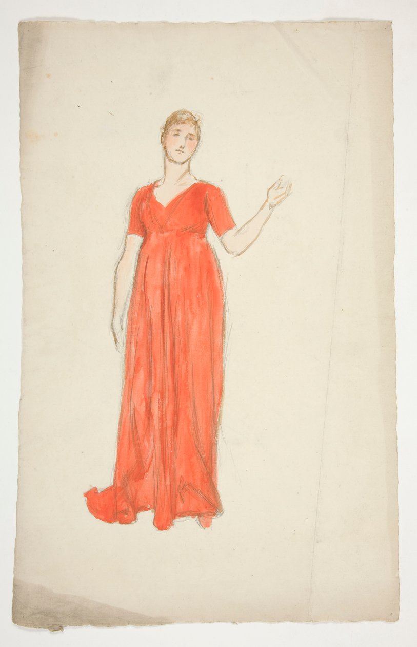 Bir kadın taslağı - bir oyun için kostüm çalışması mı? by Edwin Austin Abbey