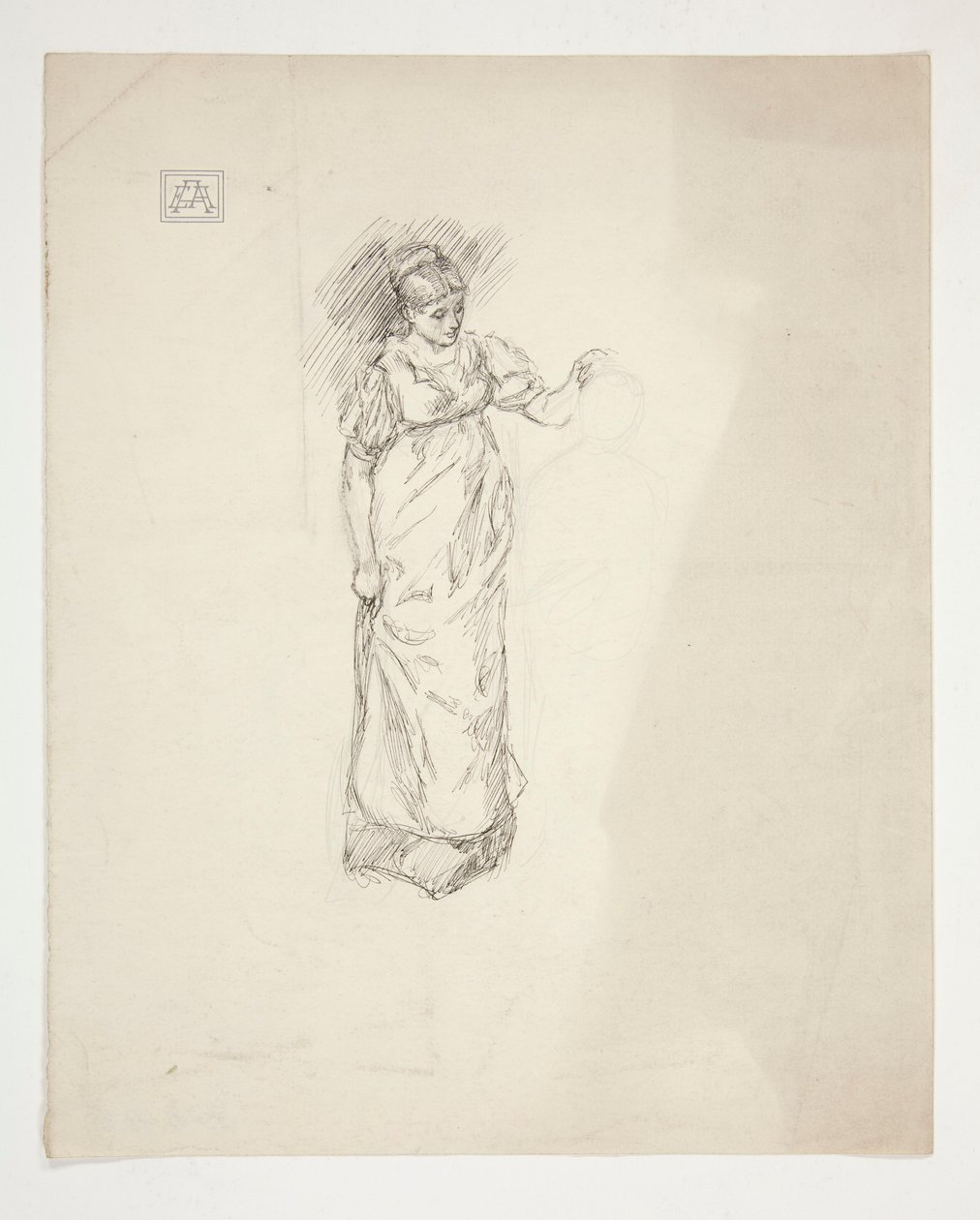 Bir kadın - tanımlanamayan çizim taslağını by Edwin Austin Abbey