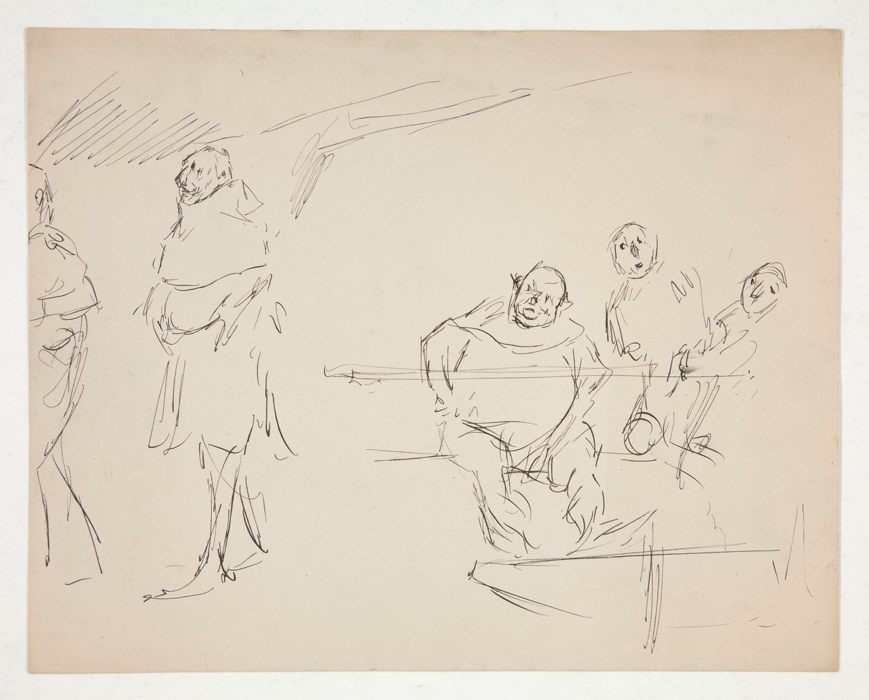 Tanımlanamayan bir Shakespeare oyunu için çalışmalar (Falstaff?) (recto ve verso) by Edwin Austin Abbey