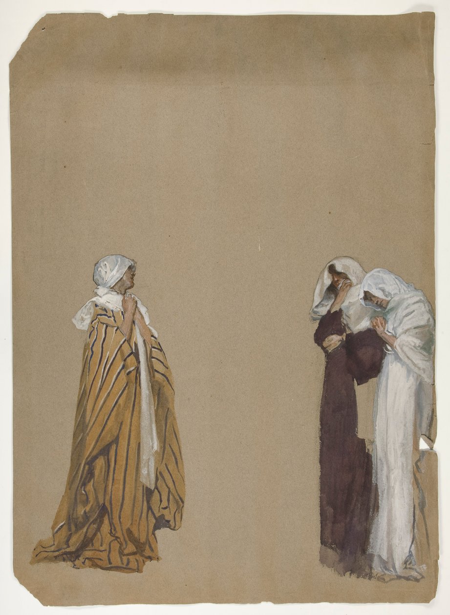 Ders çalışma. üç rakam by Edwin Austin Abbey