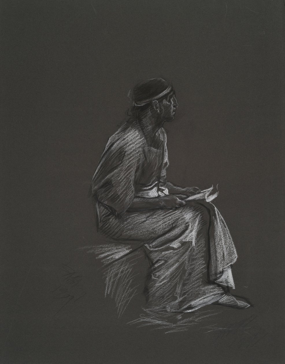 için çalışma by Edwin Austin Abbey