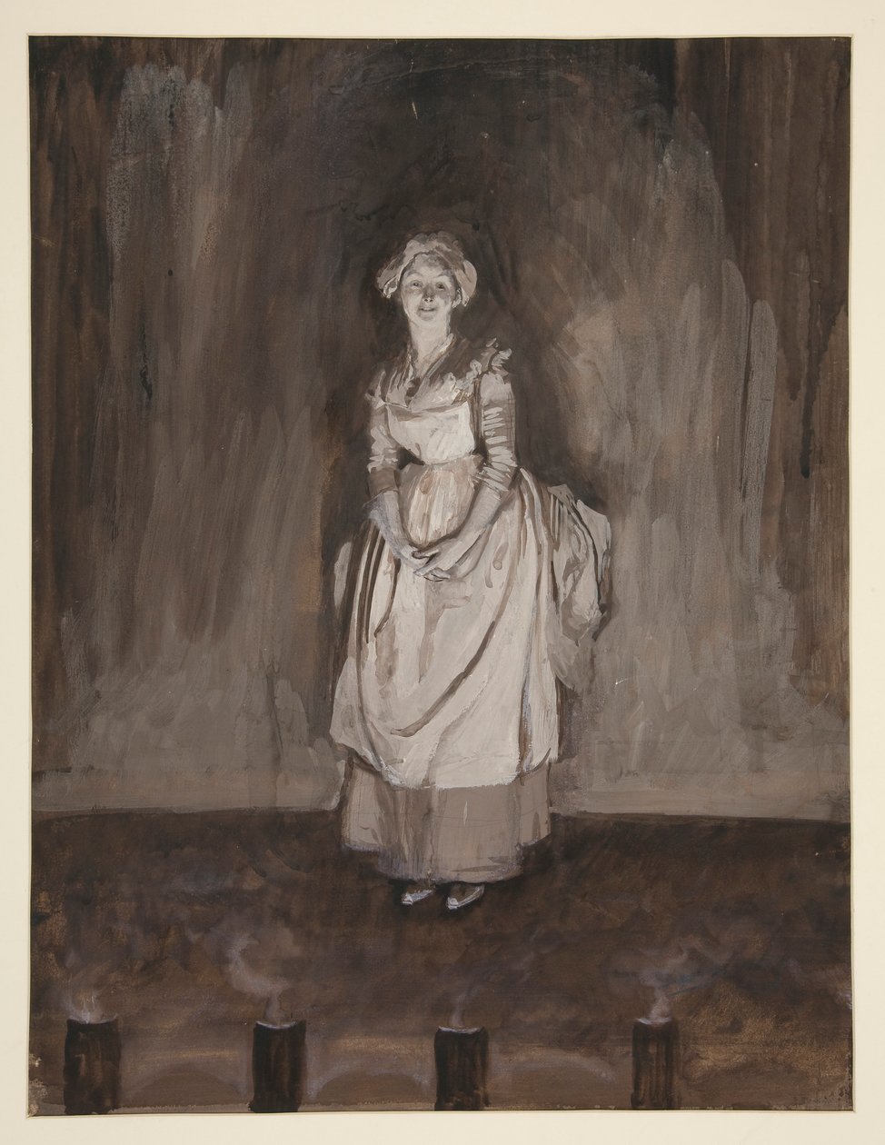 Epilogue için çalışma, Oliver Goldsmith için illüstrasyon by Edwin Austin Abbey