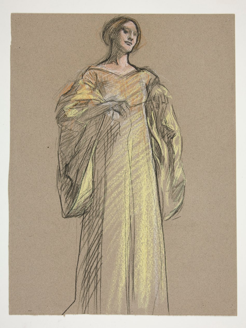 Fiametta için çalışma by Edwin Austin Abbey