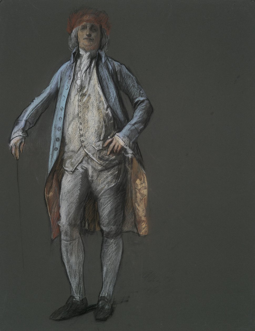 Benjamin Franklin figürü için çalışma by Edwin Austin Abbey