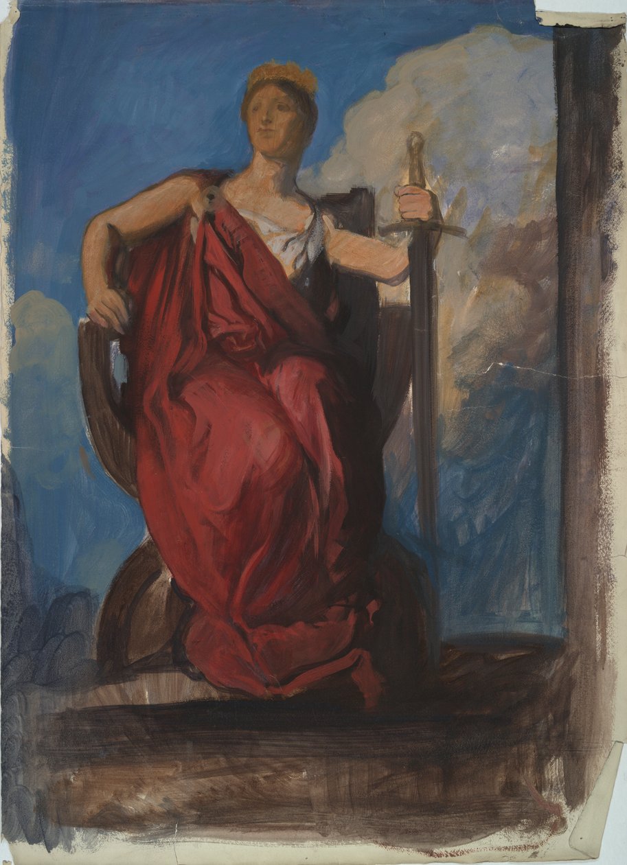 Pennsylvania Genius figürü için çalışma by Edwin Austin Abbey