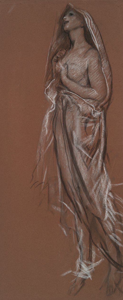 4 am (?) rakamı için çalışma by Edwin Austin Abbey