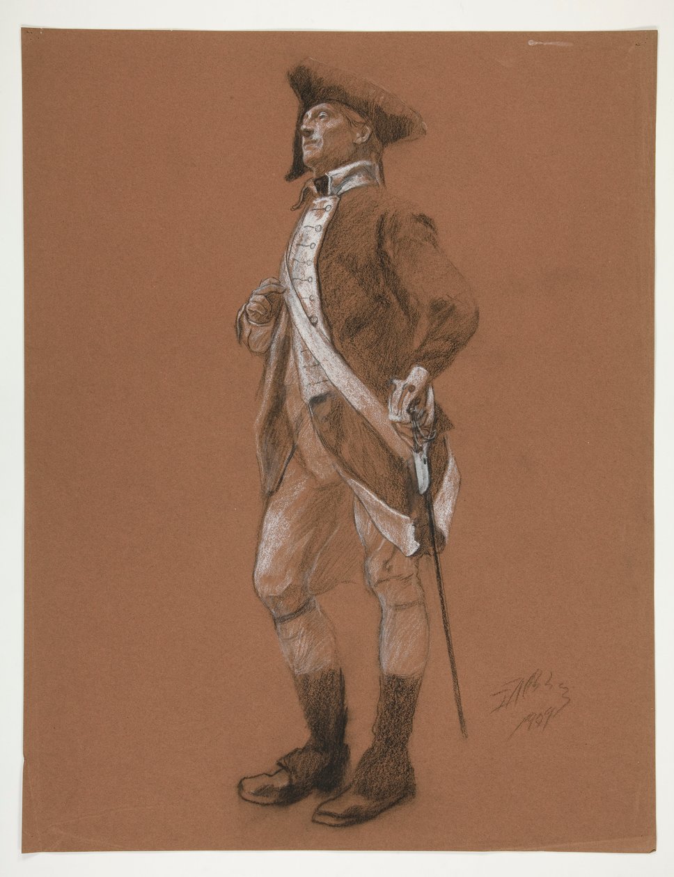 General Anthony Wayne figürü için çalışma, by Edwin Austin Abbey