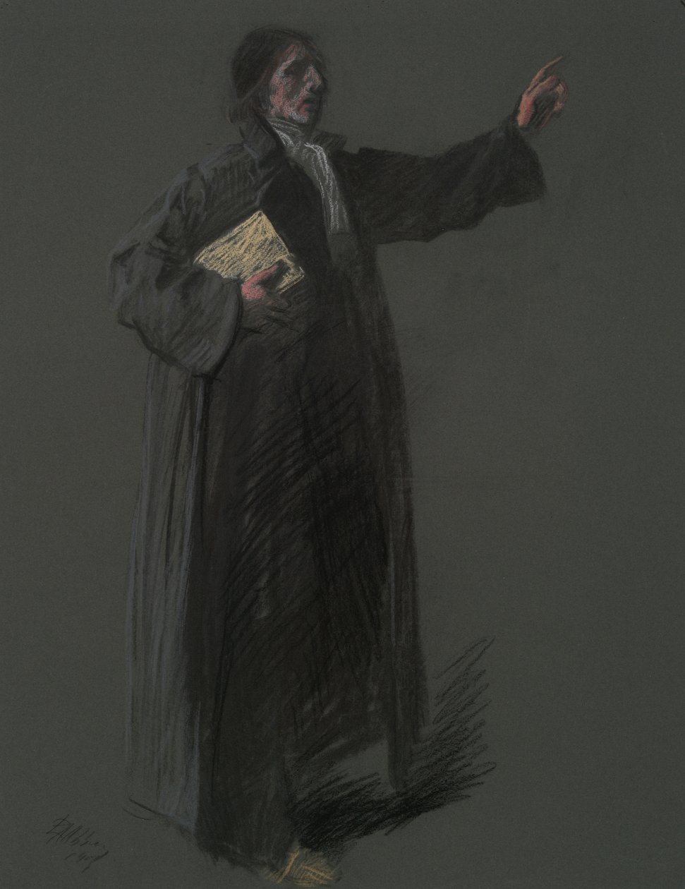 Johann Kelpius figürü için çalışma, by Edwin Austin Abbey